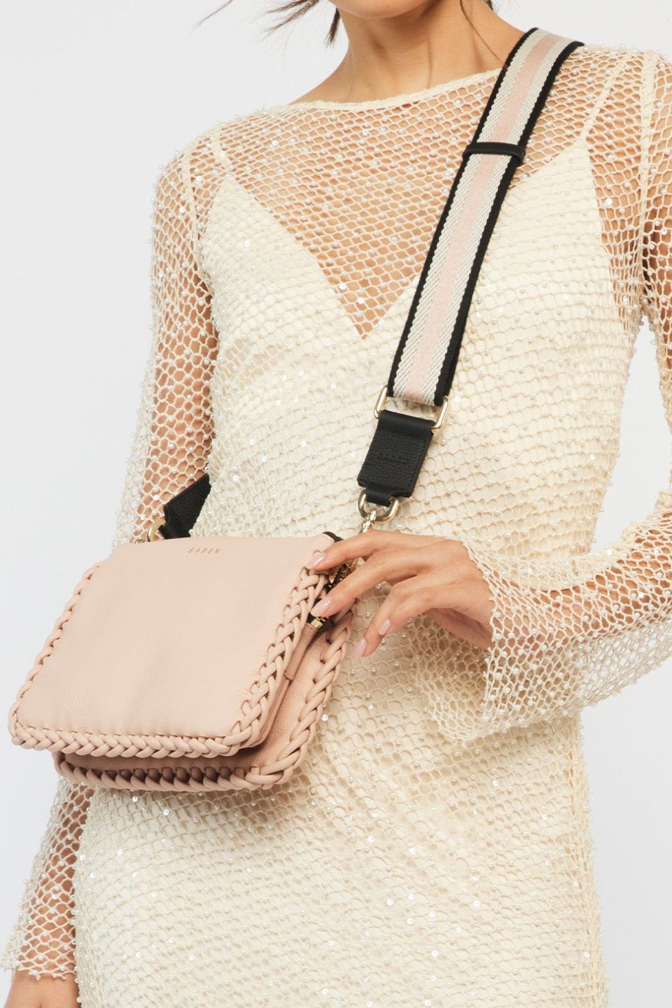 Stylish Black White & Blush Crossbody Bag Strap - Adjustable Shoulder Strap for Handbags, Purses & Totes - Perfect for Work, Travel & Everyday Use