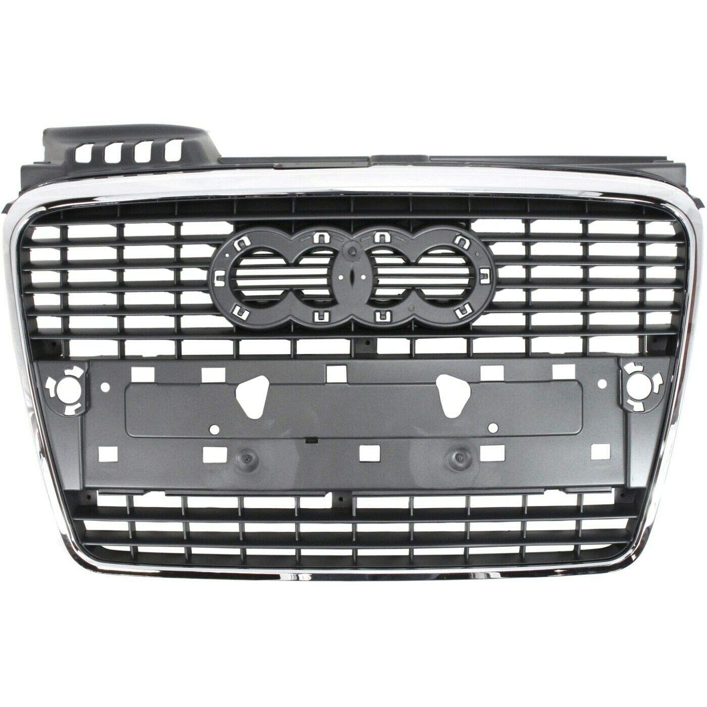 FITRITE AUTO PARTS Replacement Grille for 2005-2009 Audi A4 - Gray with Chrome Trim, Non S-Line (Fits Convertible 2007-2009 & Sedan/Wagon 2005-2008) - Perfect Fit & OEM Style - Part Numbers AU1200112 8E0853651J1QP - Upgrade Your Audi's Front End Appearance