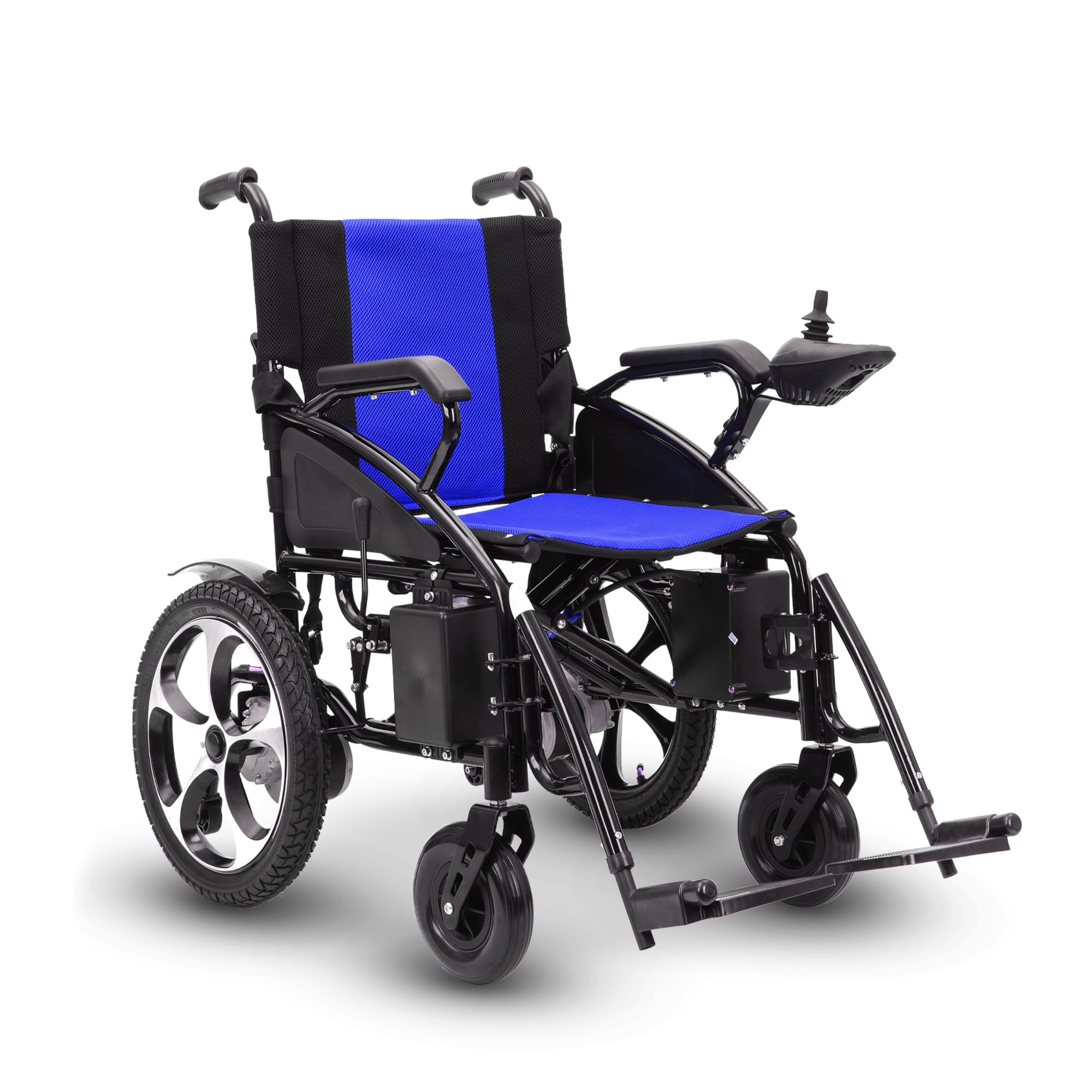 **Artemis All-Terrain Heavy Duty Electric Wheelchair for Adults & Seniors - 2xMotor Foldable Power Wheelchair, Blue - Ideal for Outdoor, Travel & Daily Mobility**