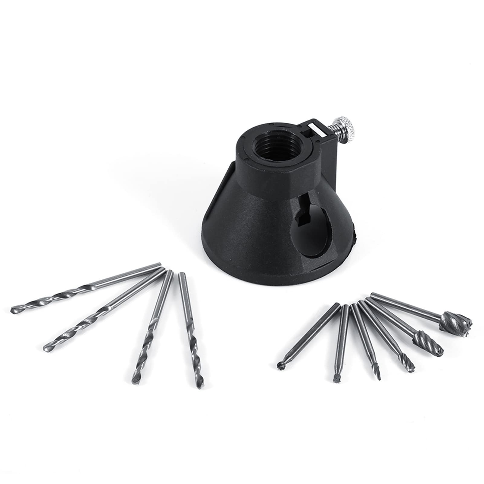4 Pcs Drill Carving Rotary Locator Set with 6pcs HSS Wood Milling Burrs & Positioner - Perfect for Woodworking, DIY Crafts, and Precision Drilling Projects