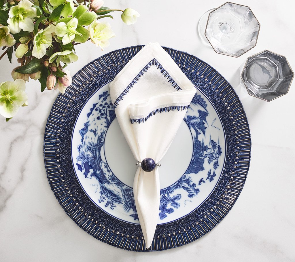 Premium Bevel Edge Placemats Set of 4 - Elegant Table Setting for Dinner Parties, Holidays & Everyday Use