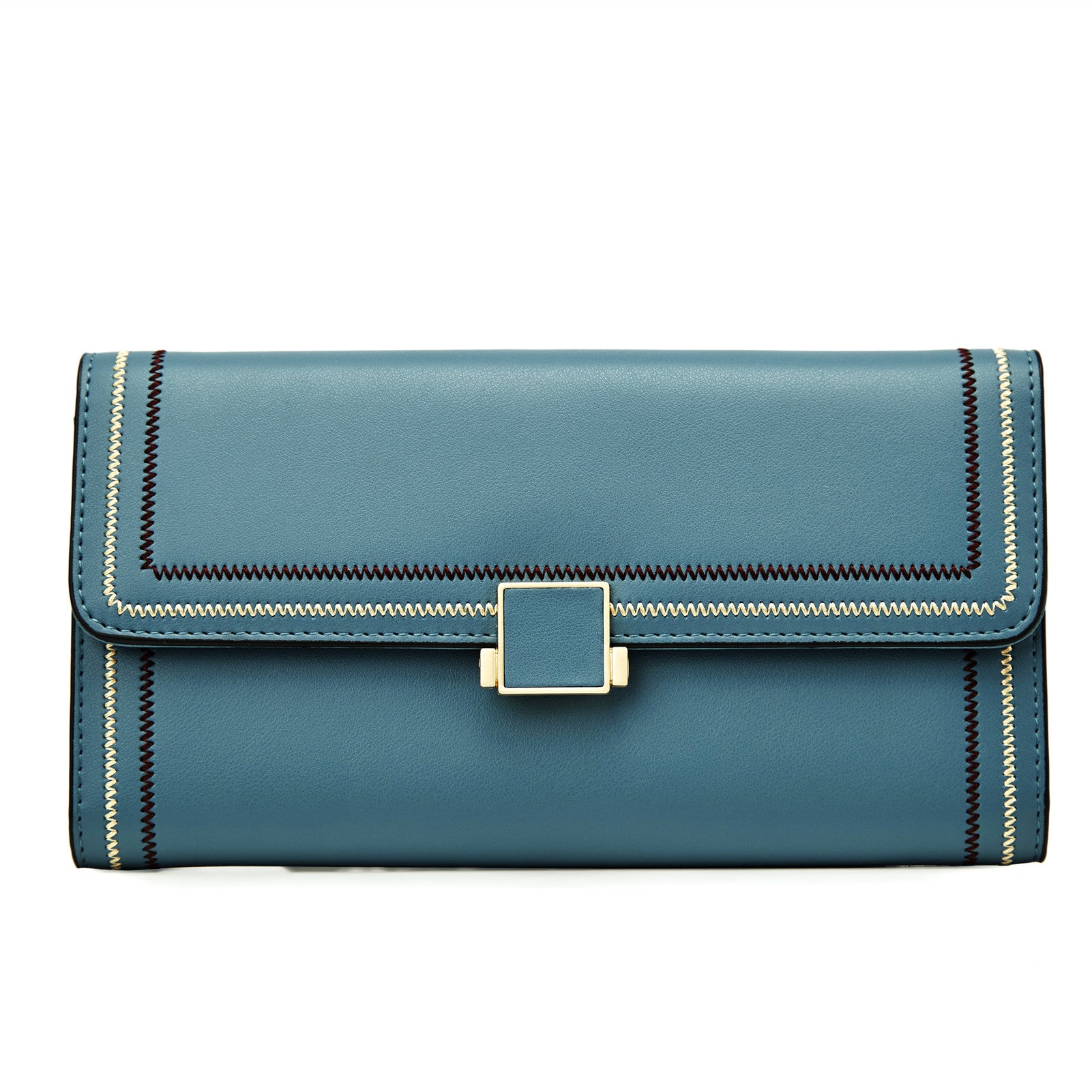 BOSTANTEN Women's Wallet with Buckle - Large Capacity RFID Blocking Credit Card Holder & Cash Clutch Purse for Everyday Use, Travel, and Business