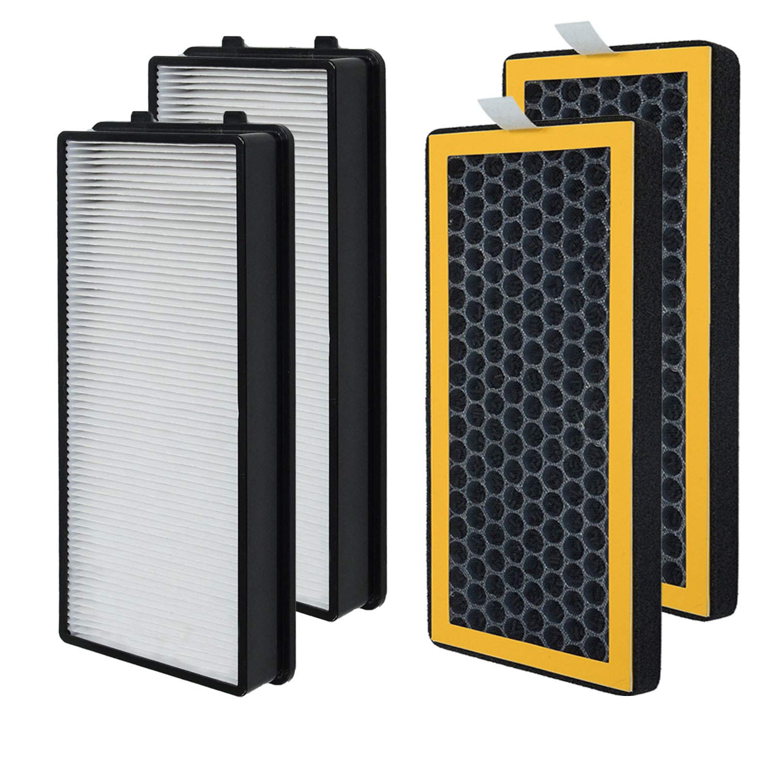 PUREBURG 2-Pack H13 HEPA & Activated Carbon Replacement Air Filters Compatible with HoMedics AT-PET01 AT-PET02 TotalClean PetPlus Tower Air Purifier - Ideal for Pet Hair, Dander, Dust & Odor Removal in Homes with Dogs & Cats