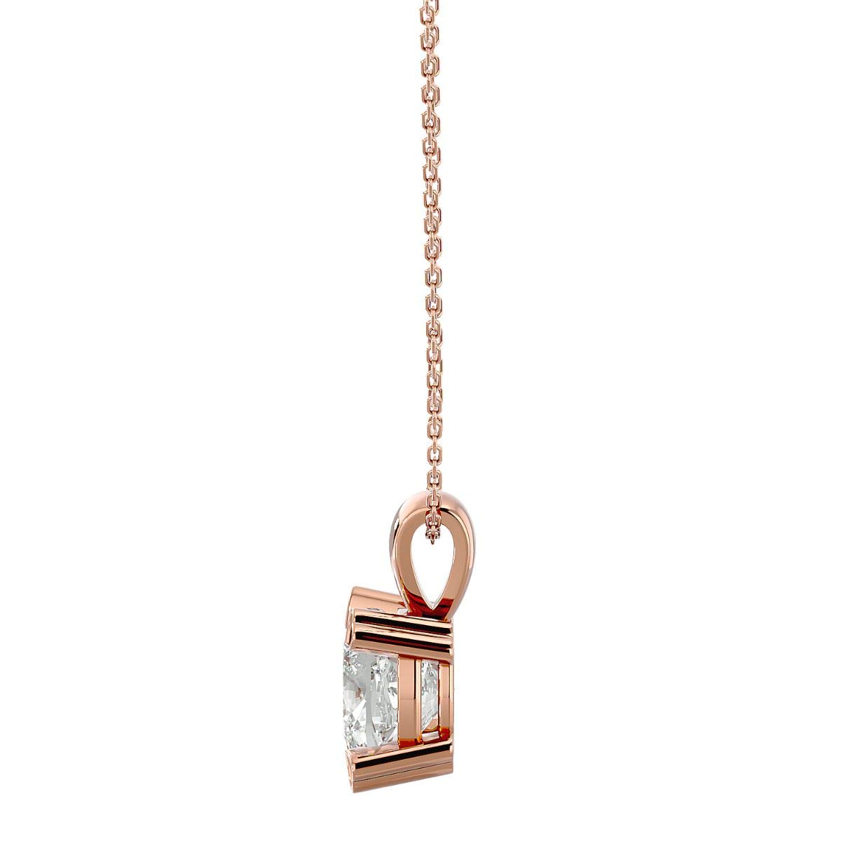 14K White/Yellow/Rose Gold Certified Birthstone Necklace with 0.02 Ct Round Diamond & 2 Ct Cushion Solitaire Gemstone Pendant for Women | Personalized Birthstone Jewelry Gift for Her | Perfect for Birthdays, Anniversaries & Mother's Day