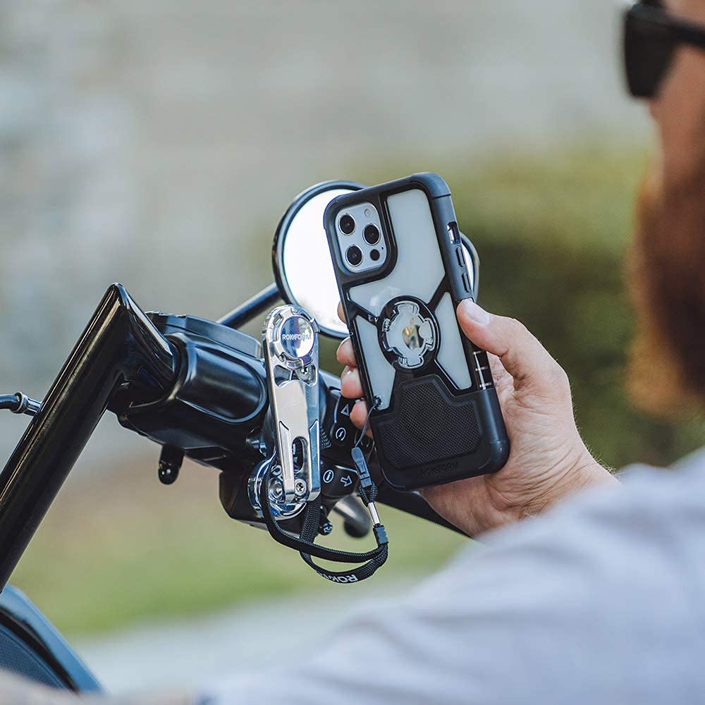 Rokform Crystal Clear Case for iPhone 12 & iPhone 12 Pro with Secure Motorcycle Phone Mount - Durable Protective Cover for Bike Riding, Commuting & Outdoor Adventures