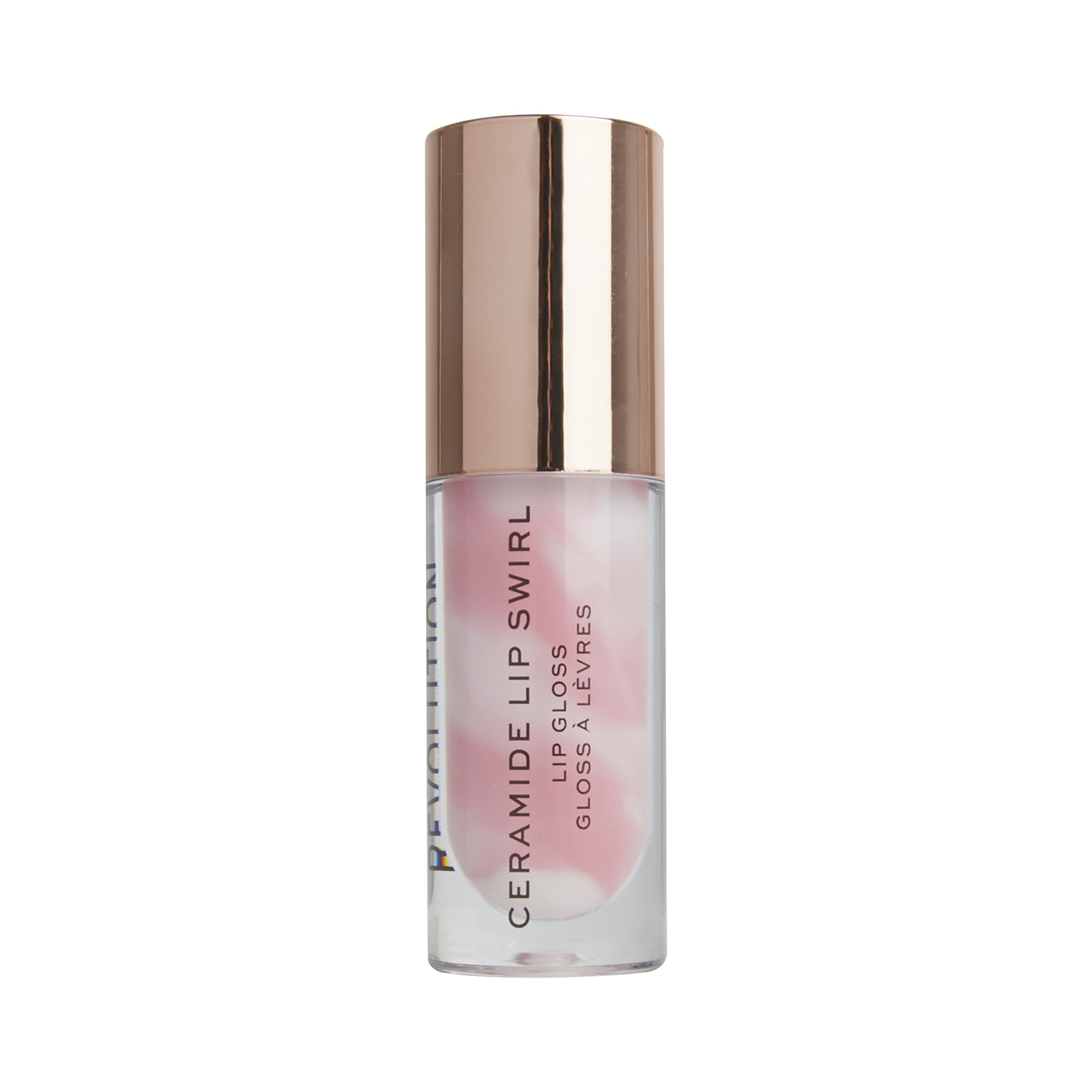 Makeup Revolution Lip Swirl Ceramide Gloss - Hydrating Transparent Lip Shine with Vitamin E (4.5ml) for Daily Moisture & Natural Look | Perfect for Work, Date Night & Everyday Wear