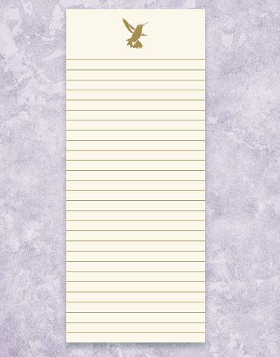 Golden Hummingbird Shopping List Notepads - 50 Sheets Per Pad, Memo Pads for Grocery Lists & Errands - Perfect for Kitchen, Office & Home Organization (Pack of 3)