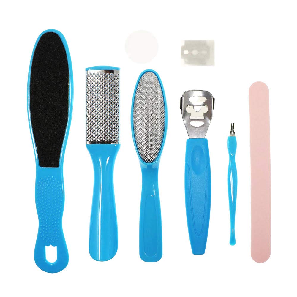 Glamza 10-Piece Professional Pedicure Kit - Foot Callus Remover, Dead Skin Exfoliator, Manicure & Pedicure Tools Set for Soft Smooth Feet - Perfect for Home Spa, Nail Salon & DIY Foot Care