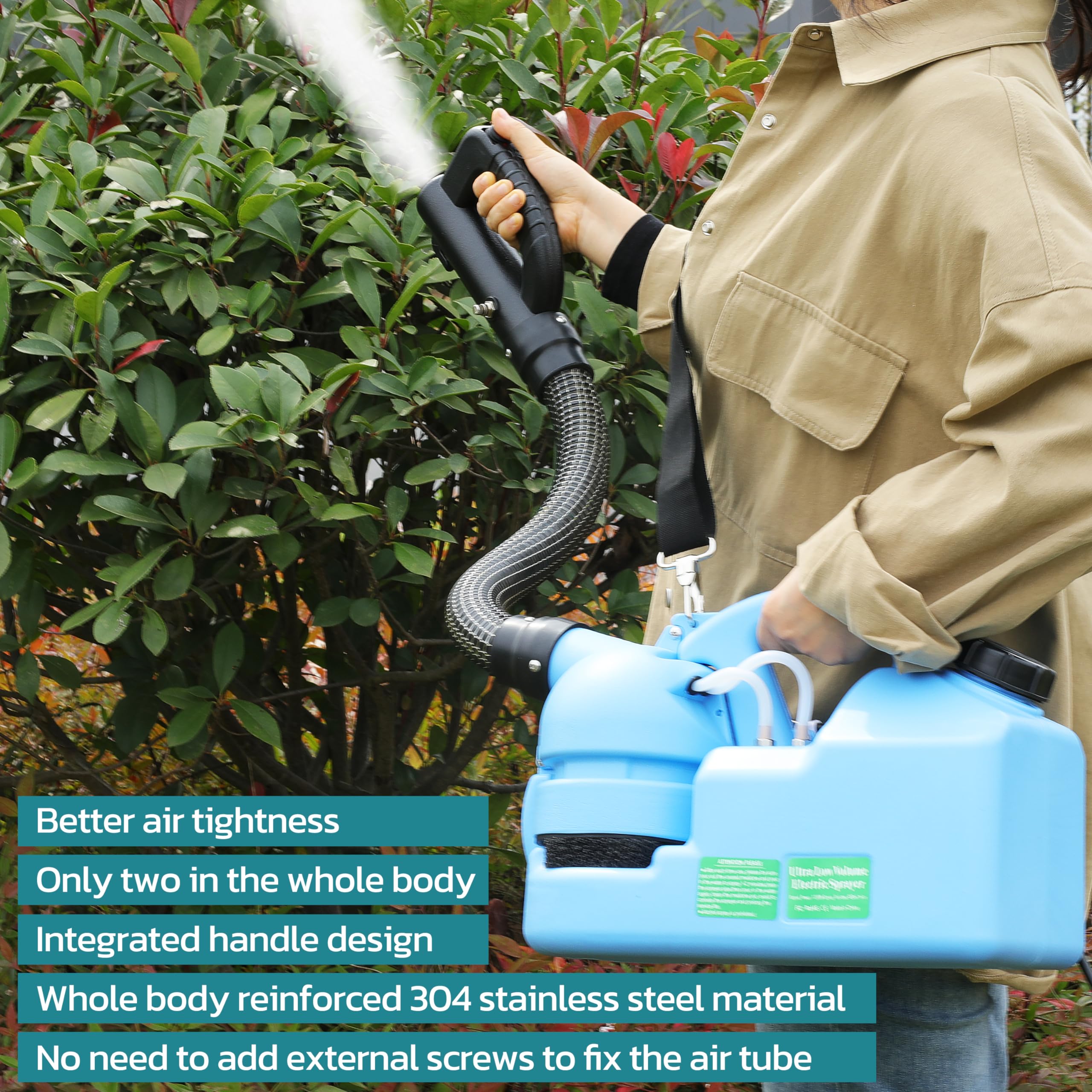 7L (1.85 Gallon) Electric ULV Fogger Machine - Portable Ultra-Low Volume Atomizer Sprayer for Disinfection, Pest Control & Sanitization - Indoor/Outdoor Use in Homes, Schools, Hospitals & Public Spaces