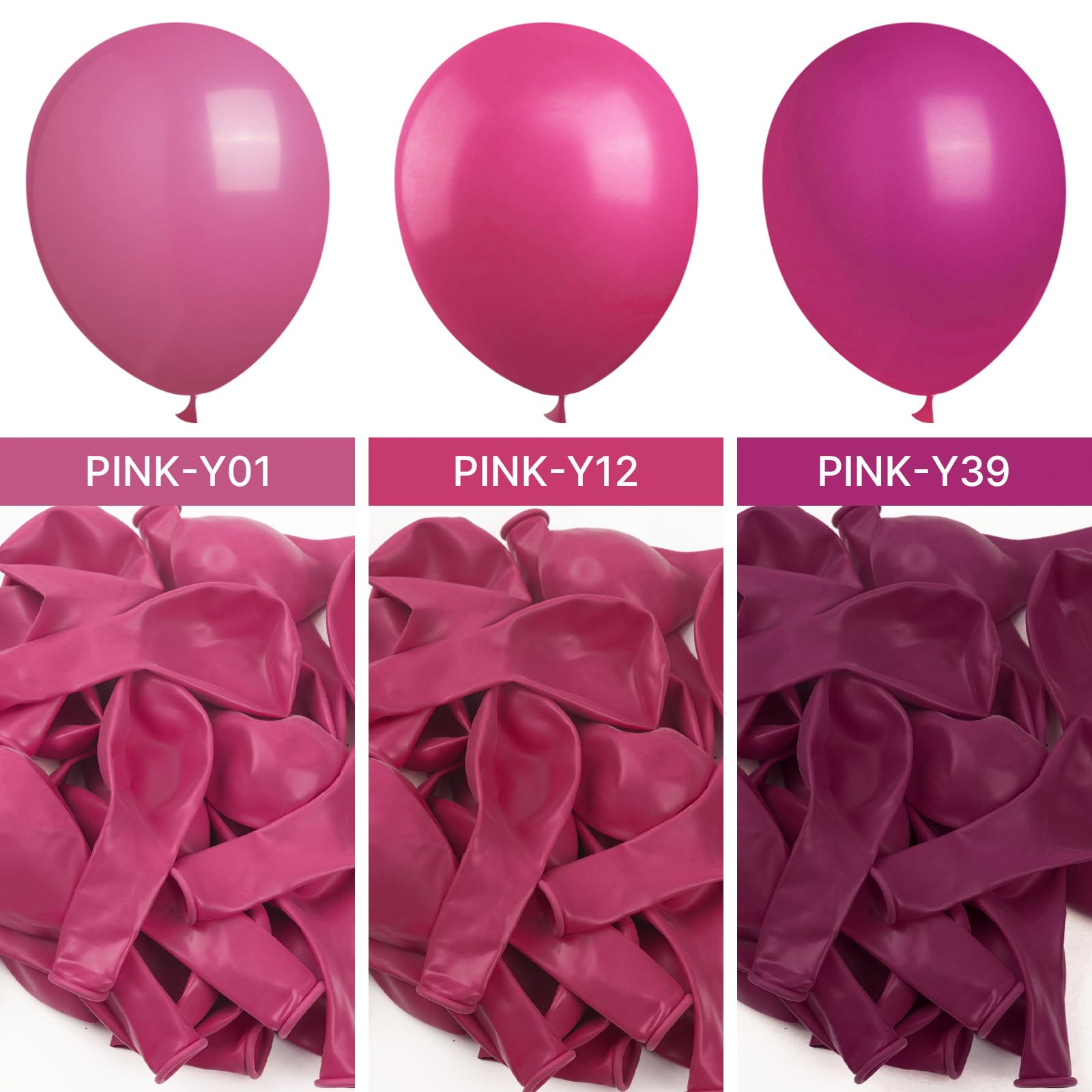 51 Pcs 12 Inch Hot Pink & Magenta Balloons - Premium Latex Party Balloons for Garland, Arch, Birthday, Baby Shower Decorations - Perfect for Wedding, Graduation, Anniversary & Holiday Party Decor