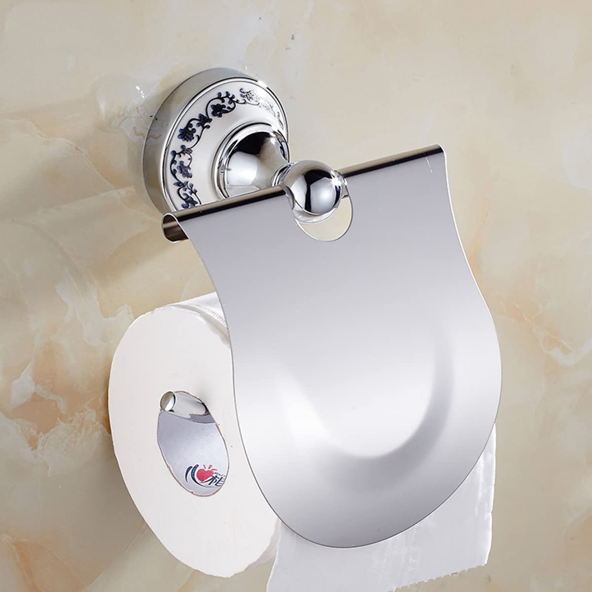 Wall Mounted Toilet Paper Holder with Shelf - Brushed Stainless Steel Bathroom Tissue Holder with Baffle & Screws (Silver) - Perfect for Modern Bathrooms, Powder Rooms & RVs