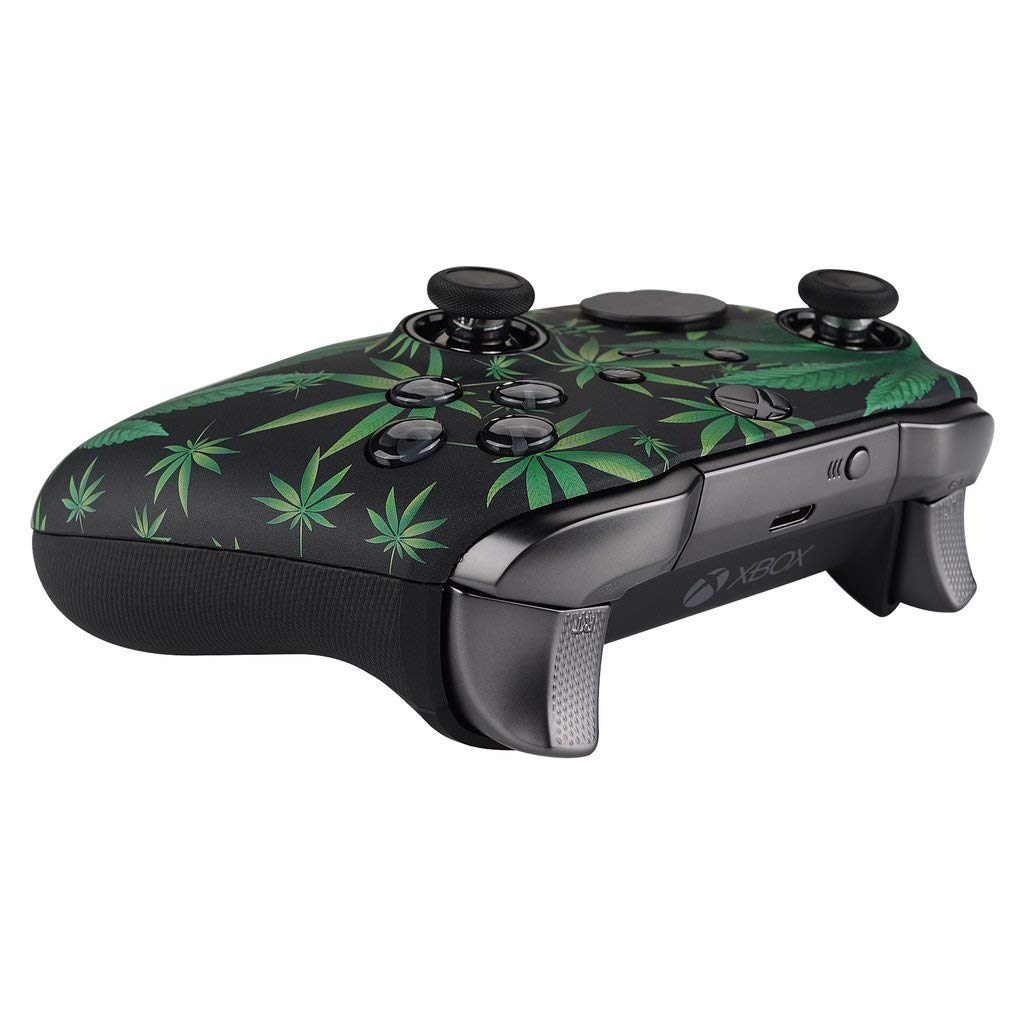 420 Black Custom Xbox One Elite Series 2 Controller - Unmodded Soft Touch Finish | Perfect for Competitive Gaming & Professional Esports