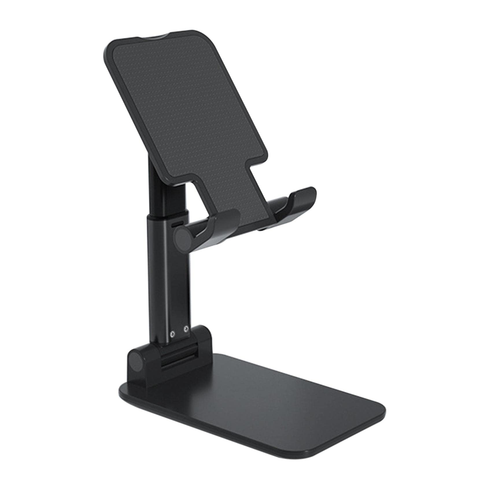 Adjustable Multifunctional Cell Phone Stand - Portable Folding Desktop Holder for iPhone, Samsung, iPad & All Mobile Devices, Stable Anti-Slip Design (Black) | Perfect for Office, Home, Bed & Car Use
