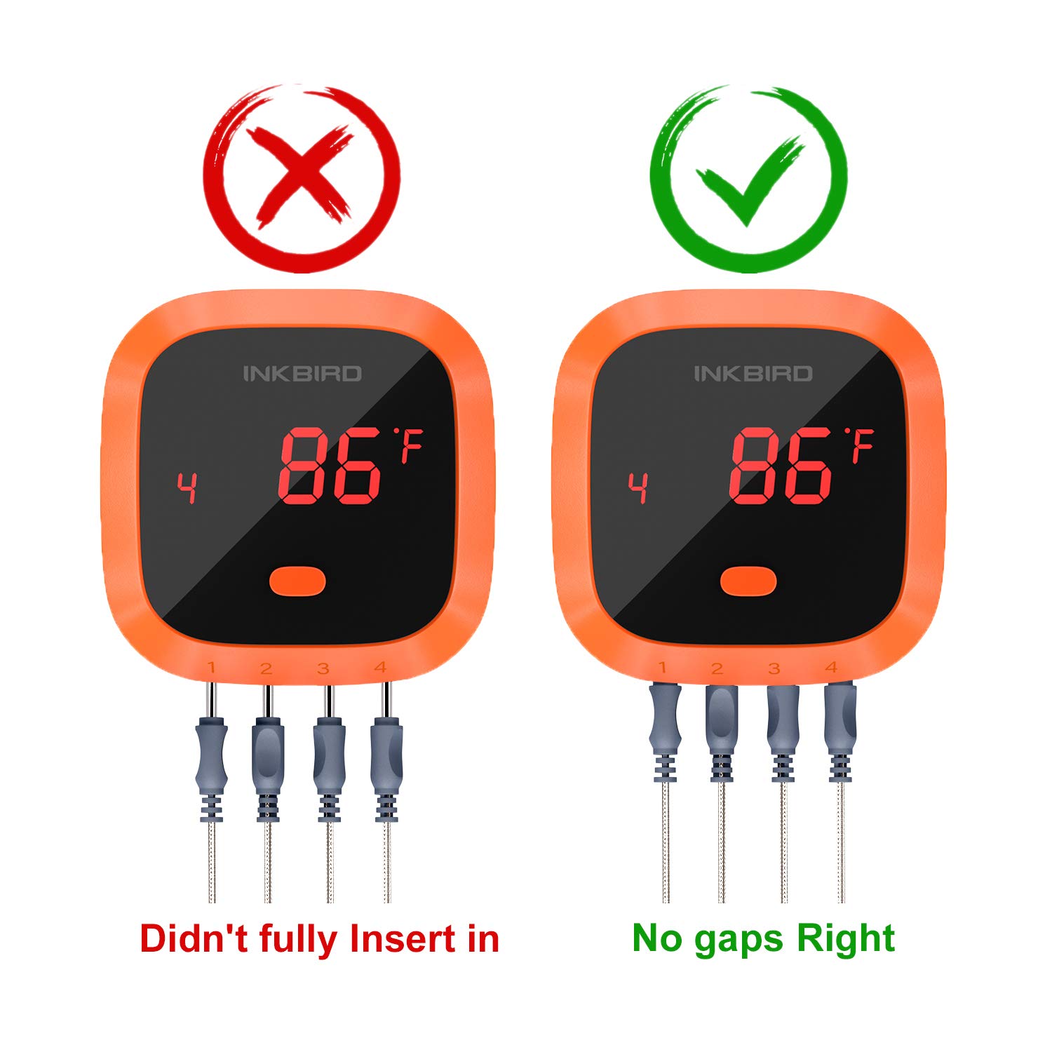 Inkbird IBT-4XC 150FT Waterproof Bluetooth Meat Thermometer with 4 Probes, Magnet, Timer & Alarm | Wireless Digital BBQ Grill Thermometer for Cooking, Smoking, Grilling | Perfect for Kitchen, Oven, Smoker & Outdoor BBQ Parties