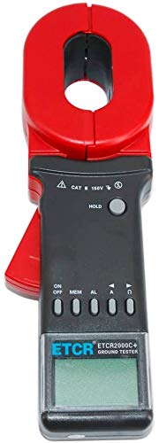 ETCR2000C+ Digital Clamp Ground Resistance Tester - Measures Earth Resistance & Leakage Current (20A, 0.01-1200Ω) - Perfect for Electrical Maintenance, Industrial Safety & Power System Testing