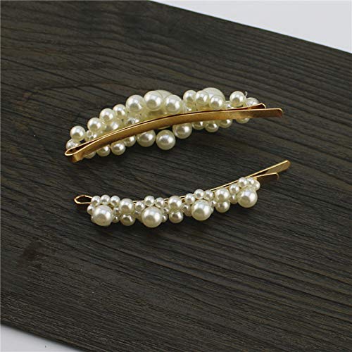 4PCS Women's Fashion Alloy Hair Clips with Faux Pearl - Elegant Bridal Hairpins for Wedding, Party & Daily Use (Gold) - Perfect Hair Accessories for Special Occasions and Everyday Style