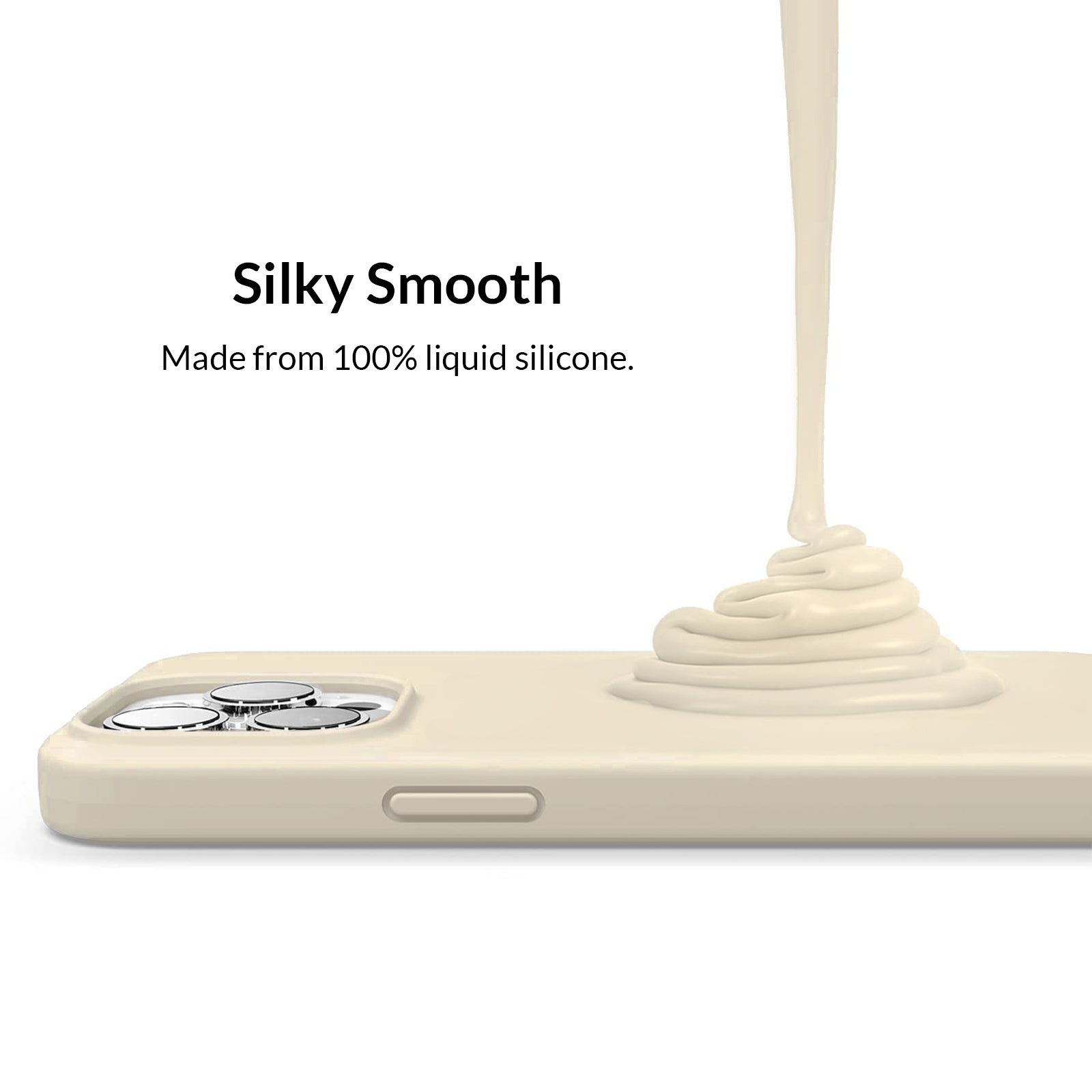 Premium Beige Silicone iPhone Case - Shockproof & Anti-Slip Protective Cover for iPhone [Model Numbers] - Perfect for Everyday Use, Travel & Outdoor Activities