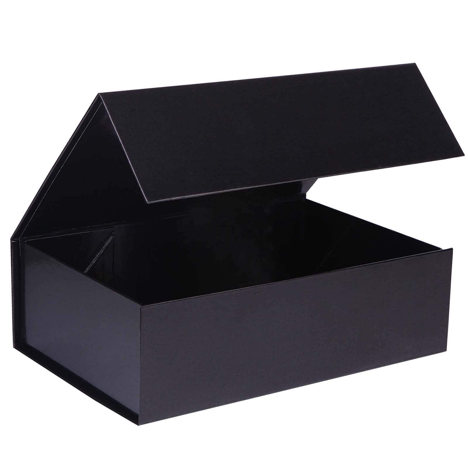 HUAJIE 13.97×9.37×4.3 Inches Magnetic Gift Box with Lid - Large Black Collapsible Storage Box for Presents, Jewelry, Cosmetics & Home Organization | Perfect for Gift Wrapping, Wedding Favors & Party Decorations