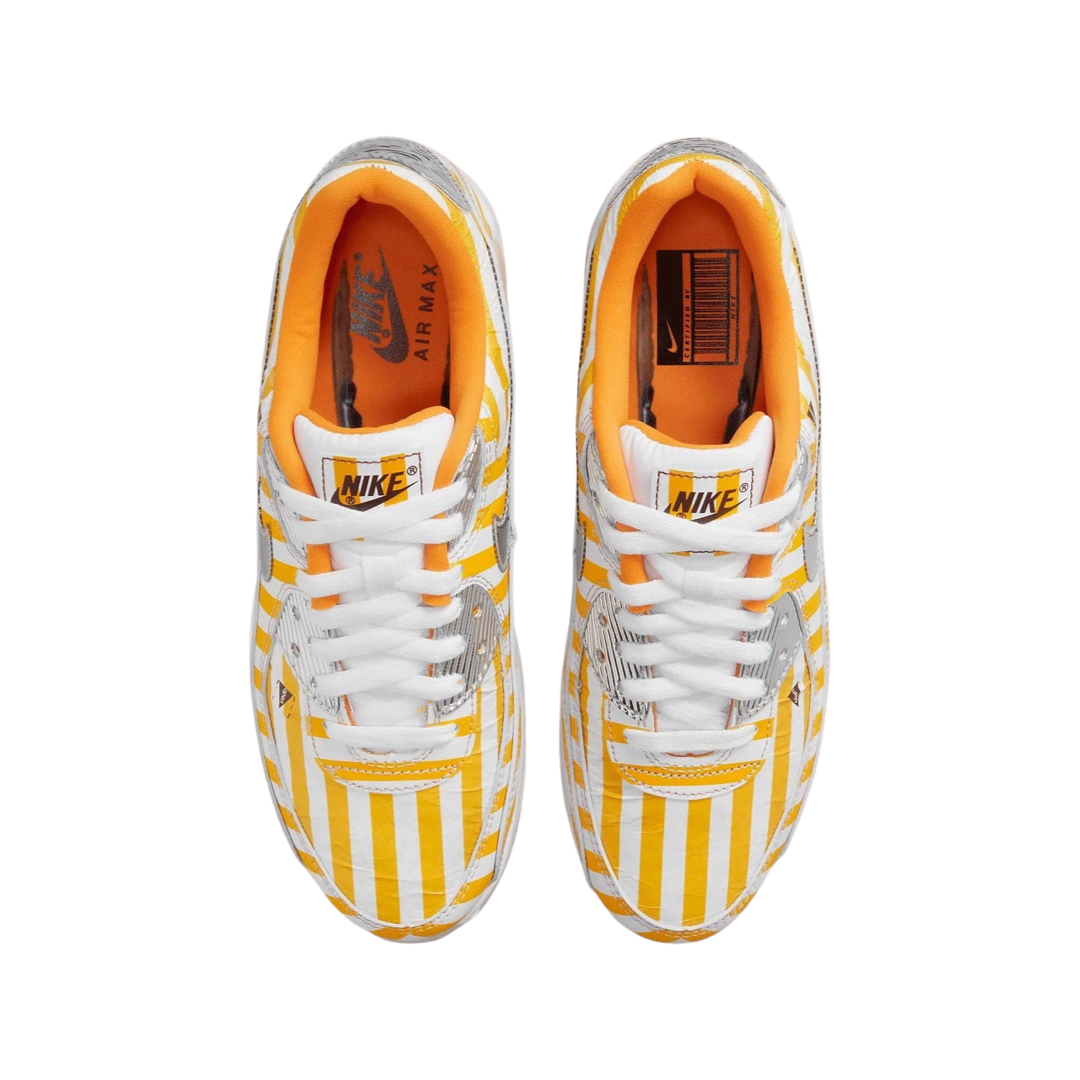 Nike Air Max 90 Sneakers - Fried Chicken Speed Yellow & Shimmer White - Running Shoes for Men & Women - Perfect for Casual Wear, Gym & Street Style