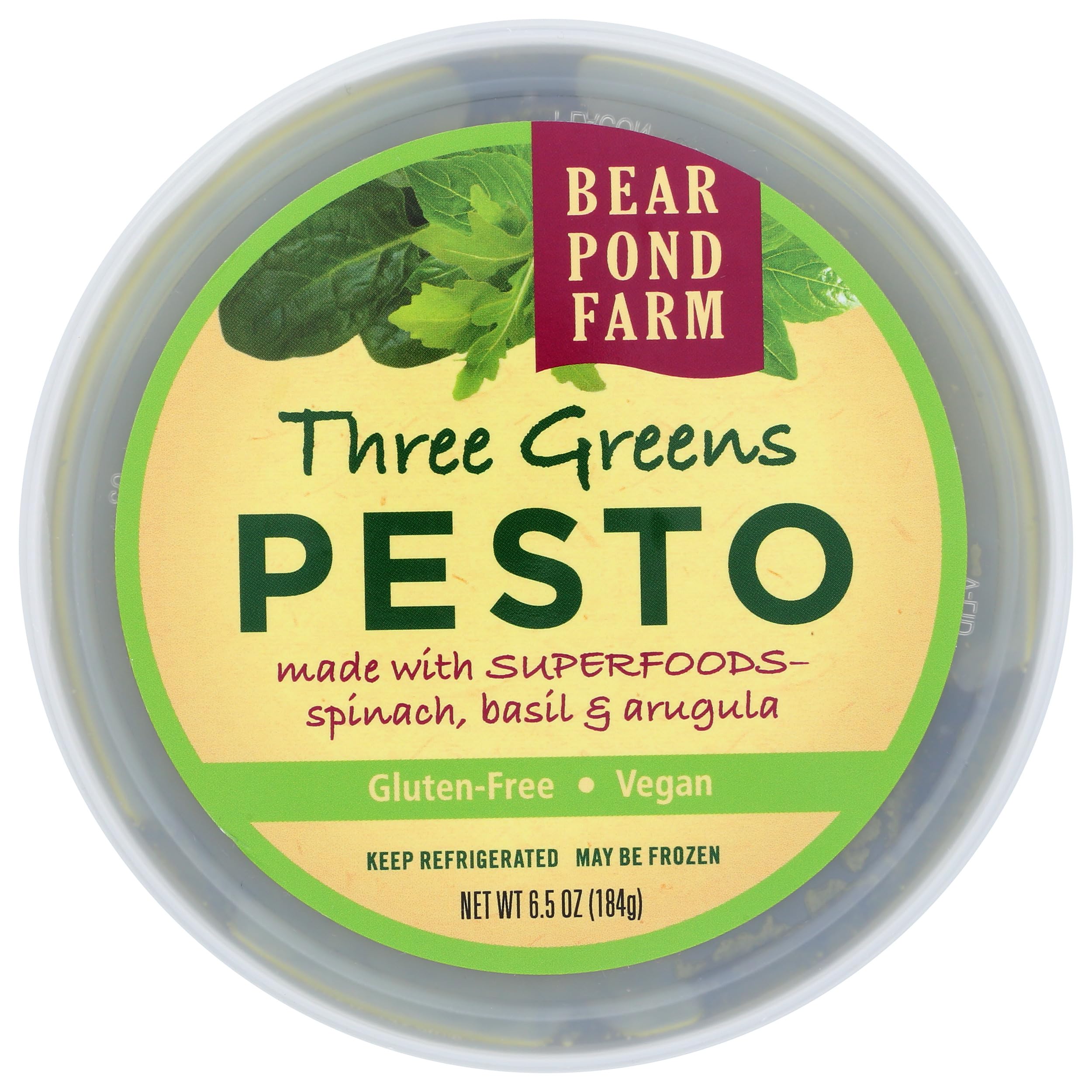 BEAR POND FARM Organic 3 Greens Pesto Sauce - 6.5 Oz Jar | Vegan, Gluten-Free Basil Pesto Spread for Pasta, Pizza, Sandwiches & Salads | Gourmet Italian Cooking & Meal Prep