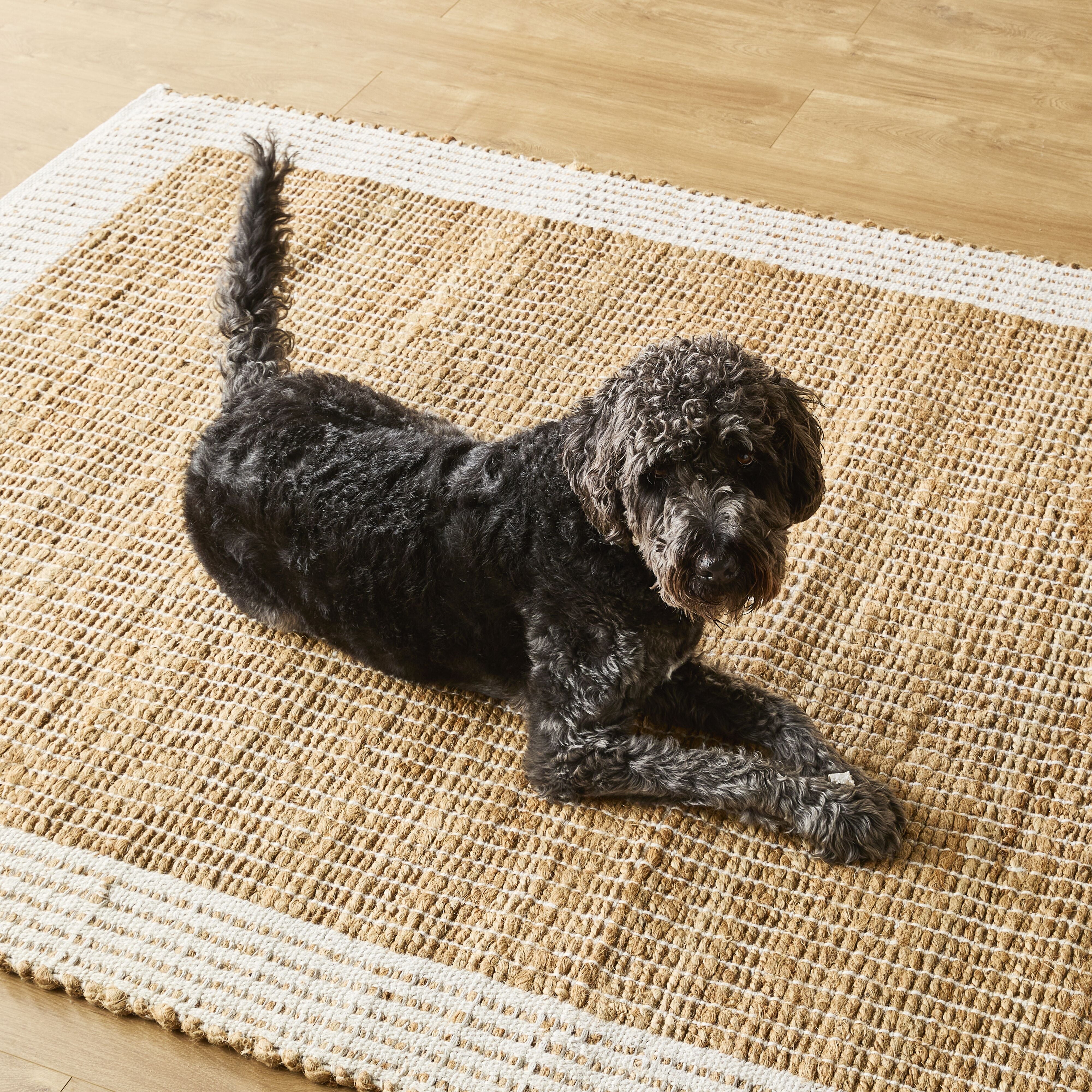 Alhambra Border Jute Rug Wheat 150x240cm - Natural Fiber Area Rug for Living Room, Bedroom & Boho Decor