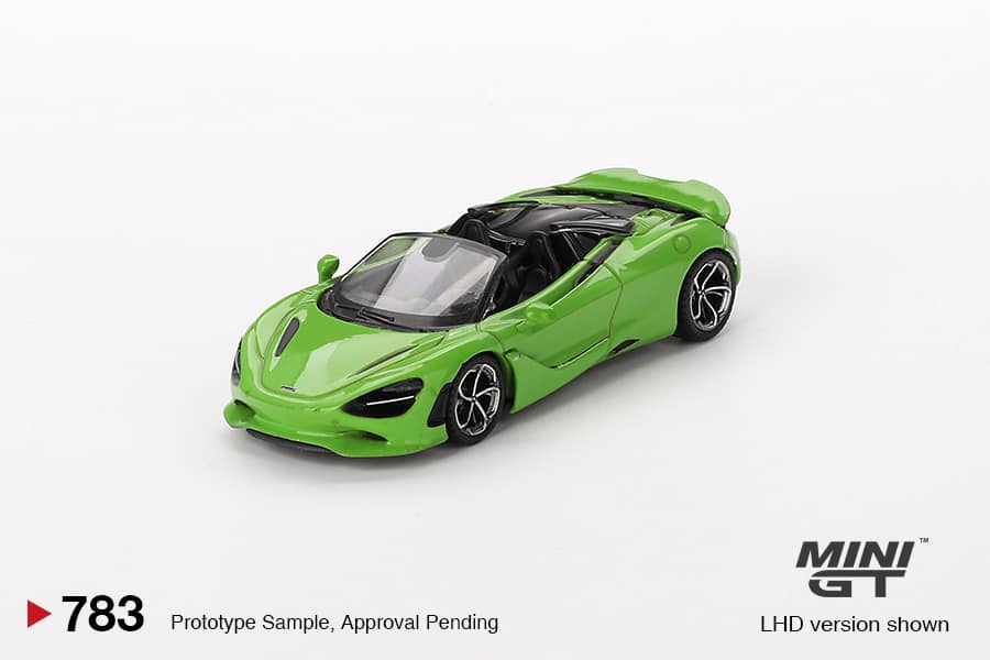 MINI GT 1:64 Scale McLaren 750S Spider Diecast Model Car - Mantis Green Color | Collectible Toy for Adults & Kids | Perfect for Display, Racing Games & Car Enthusiast Gifts