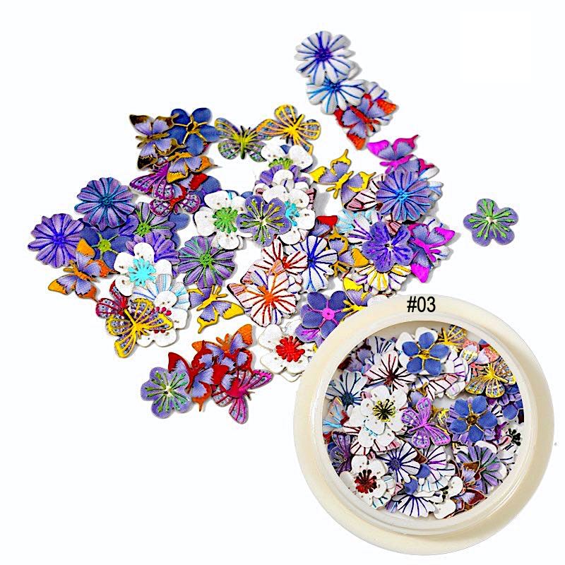 Flowers and Butterfly Ultra Thin Nail Art Stickers - Waterproof DIY Nail Decals for Women, Perfect for Parties, Weddings, and Special Occasions