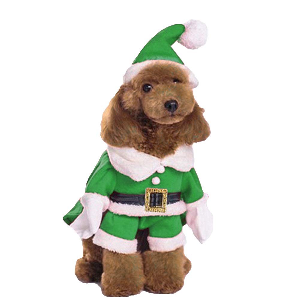 Delifur Santa Hat Dog Christmas Costume - Festive Holiday Outfit for Small Dogs, Cats & Puppies | Perfect for Christmas Parties & Pet Photos