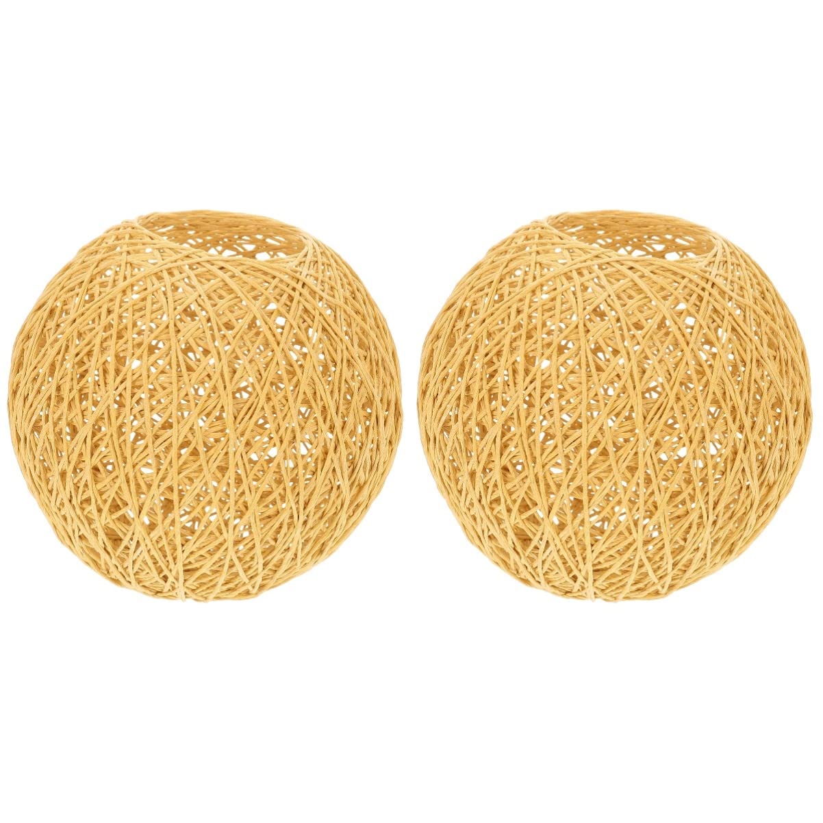 Alipis 2 Pack Paper Lamp Shades - Hanging Light Covers for Bedroom, Living Room, Ceiling Fixtures - Natural Handmade Decorative Lighting for Home Decor