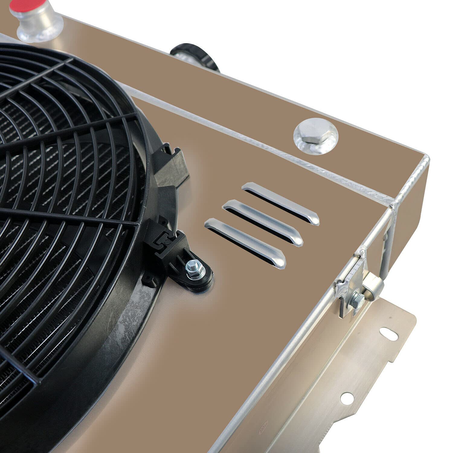 4 Row Aluminum Radiator Shroud Fan Kit for 1975-1979 Dodge D/W 100 150 200 Truck 5.2L 5.9L V8 - Heavy Duty Cooling Upgrade for Off-Road & Towing