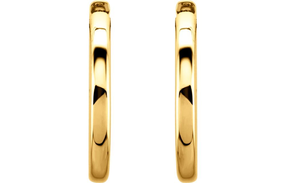 Jewels By Lux 14K Yellow Gold 24mm Hinged Hoop Earrings for Women - Elegant Everyday & Special Occasion Jewelry