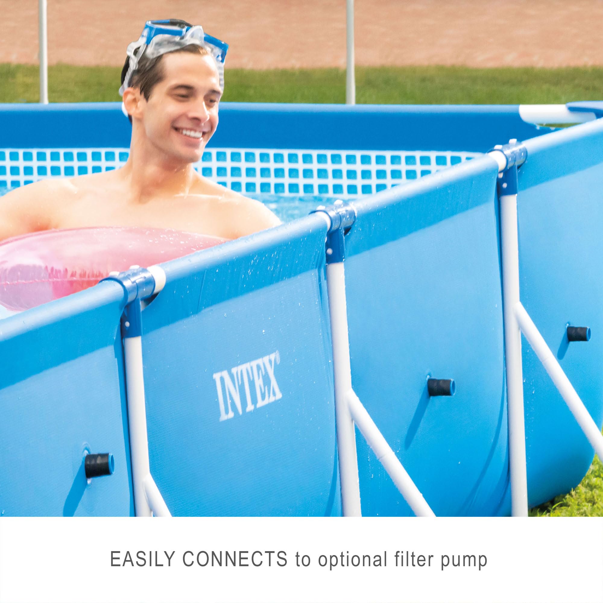 Intex Above Ground Swimming Pool Set - 14.75ft x 86in x 33in Rectangular Frame Pool with Filter Pump | Perfect for Backyard, Family Fun & Summer Relaxation