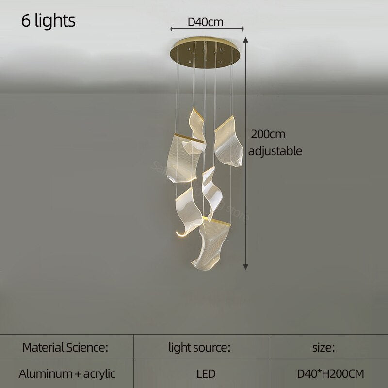 Modern Acrylic Chandelier - Elegant Crystal-Like Ceiling Light Fixture for Dining Room, Living Room & Bedroom | Energy Efficient LED Lighting for Home Decor