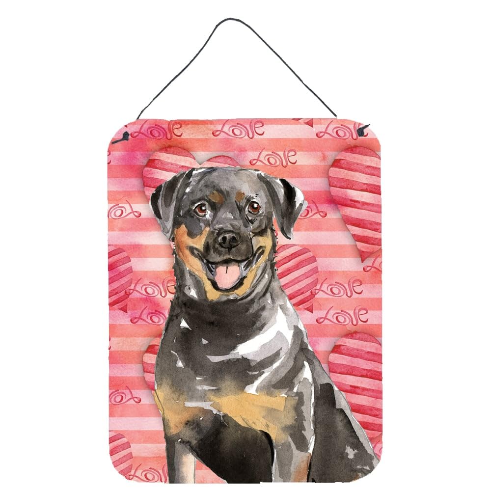 Love a Rottweiler Metal Wall Art - 12x16 Inch Aluminum Sign for Kitchen, Bar, Bathroom & Front Door Decor - Durable Multicolor Hanging Plaque - Perfect for Dog Lovers & Pet-Themed Home Decoration