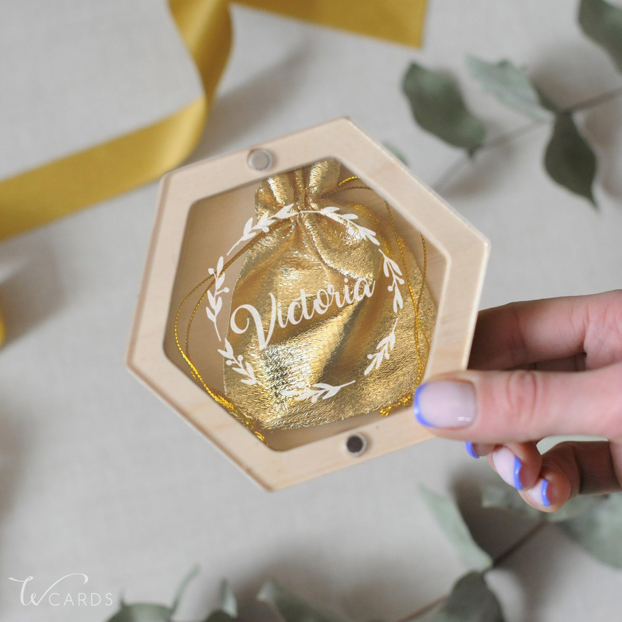 Personalized Baby's First Haircut Memory Box - Custom Wooden Keepsake with Engraved Name, Baby Hair & Tooth Storage, Umbilical Cord Case - Perfect Baby Shower & First Birthday Gift (Light Wood + Golden Bag) for Nursery Decor & Milestone Preservation