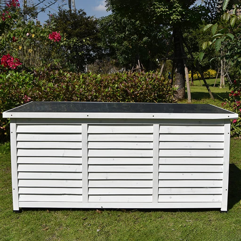 White Wooden Garden Storage Shed - 132x66x60.5cm Outdoor Tool Cabinet & Organizer for Garden Tools, Equipment & Sundries - Perfect for Backyard, Patio & Lawn Storage Organization