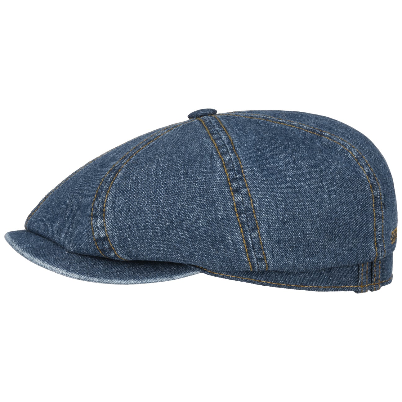 Stetson Hatteras Jeans Flat Cap for Men - Classic Cotton Denim Hat for Casual Wear, Outdoor Activities & Everyday Style