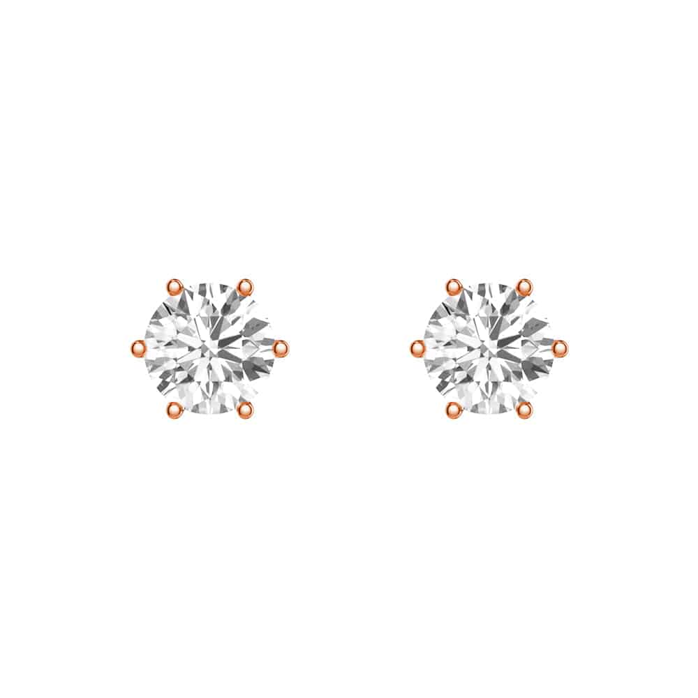 4 Carat (4ctw) Round Moissanite Stud Earrings - 6 Prong White Gold Setting for Women | Perfect for Weddings, Anniversaries & Special Occasions