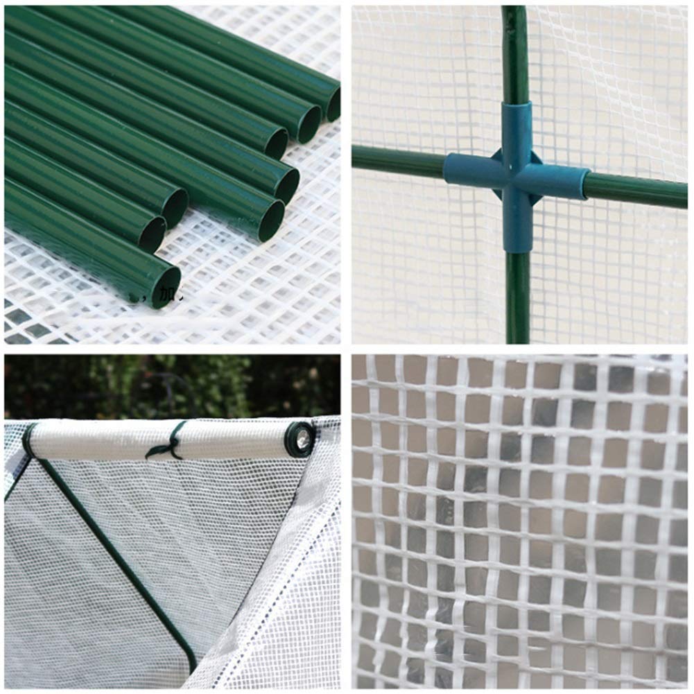 Portable Walk-in Plastic Greenhouse with Grid Design - Rainproof, Anti-Snow & Dust-Proof for Patio, Tomatoes & Plants (3 Sizes: 180x90x90cm, White) - Perfect for Home Gardening, Backyard Planting & Winter Protection