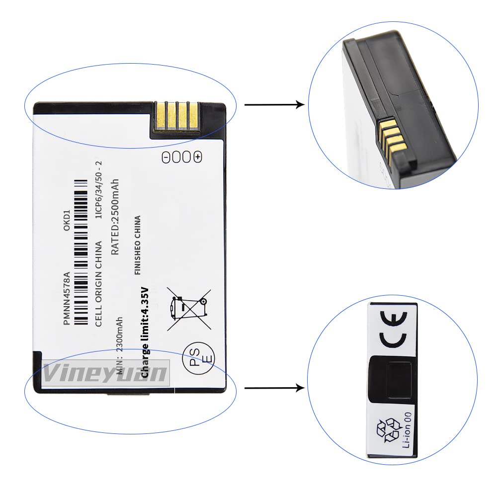 3.7V 2500mAh PMNN4578A(BT110) Lithium Ion Replacement Battery for DTR600 DTR700 DTR720 Walkie Talkies - Long Lasting Power for Construction, Security & Outdoor Communication