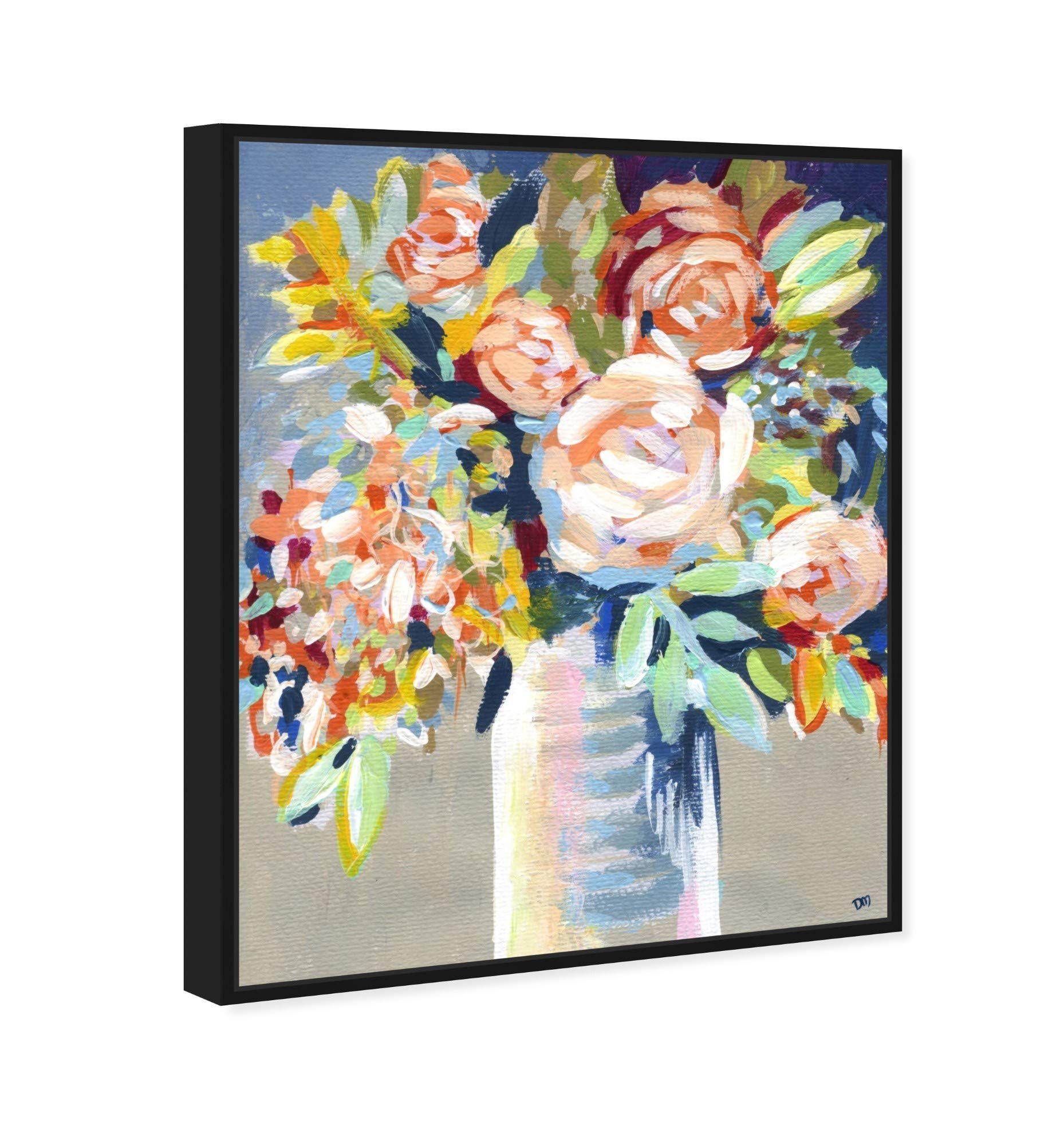 Oliver Gal Artist Co. 'Vitale' Floral & Botanical Framed Wall Art Canvas Prints - Elegant Home Decor for Living Room, Bedroom & Office