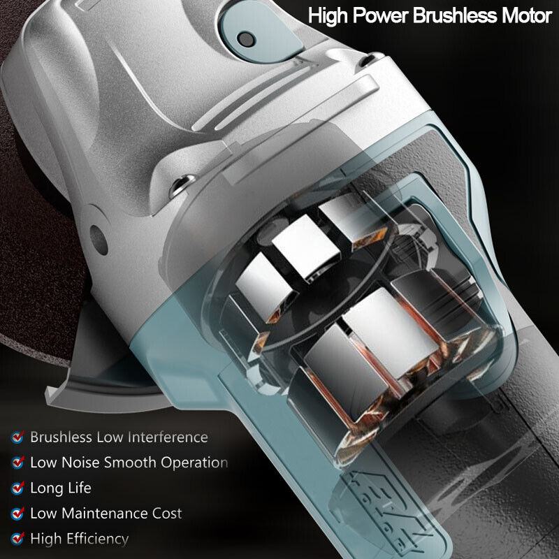 125mm Brushless Angle Grinder - Cordless Cutting & Polishing Tool for Makita 18V Battery - Perfect for Metalworking, Wood Cutting & DIY Projects