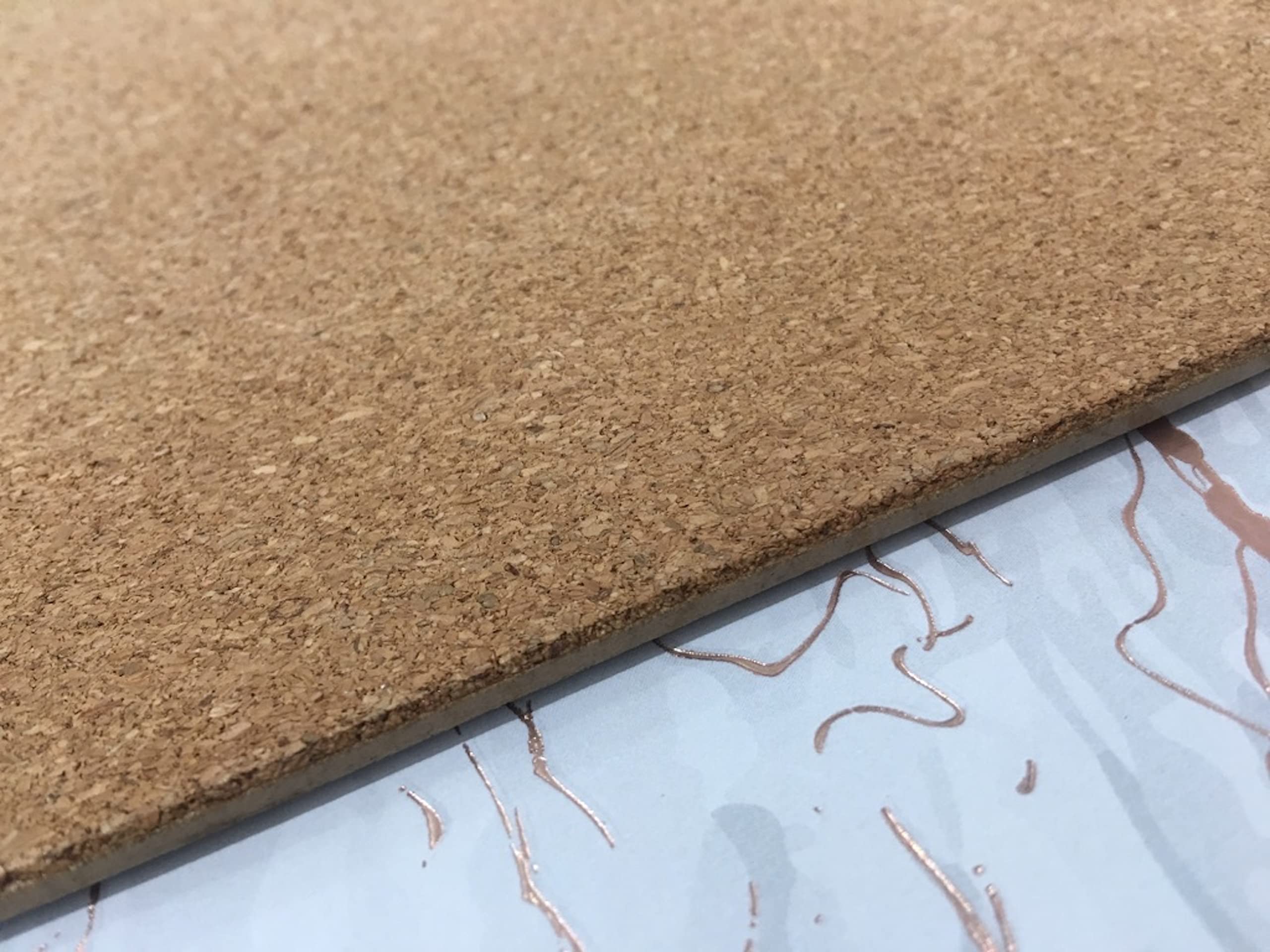 Elegant Rose Gold Marble Rectangle Cork Placemats Set of 8 - Heat Resistant, Non-Slip & Easy Clean Dining Table Mats (12