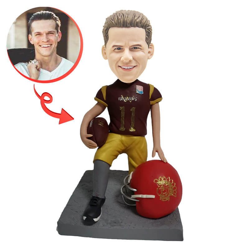 Custom NFL Players Bobblehead - Personalized Football Player Bobblehead Doll - Perfect for Sports Fans, Gifts, and Home/Office Decor