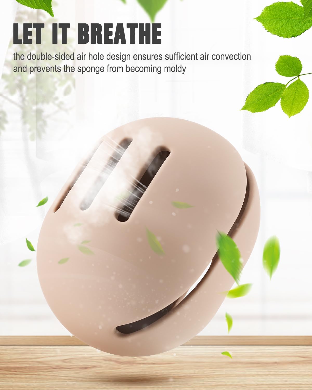 ETTA Eco-Friendly Silicone Makeup Sponge Holder Case - Shatterproof Travel Beauty Blender Storage for Makeup Sponges & Brushes (Khaki/Beige) | Perfect for Travel, Gym & Daily Makeup Organization