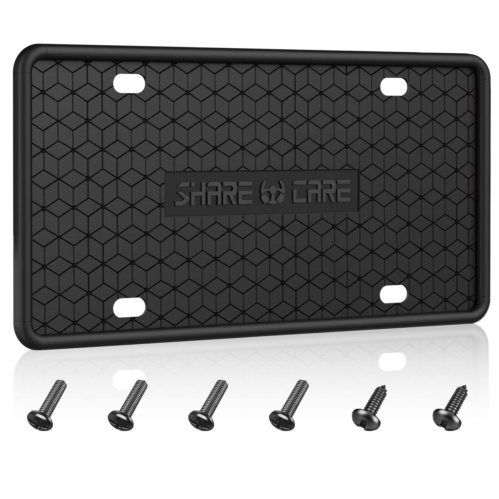 1 Pack Black Silicone License Plate Frame - Front & Back Cover, Rustproof, Rattleproof, Weatherproof Bracket Holder for US & Canada Standard Cars | Perfect for Daily Commuting, Road Trips & All Weather Protection