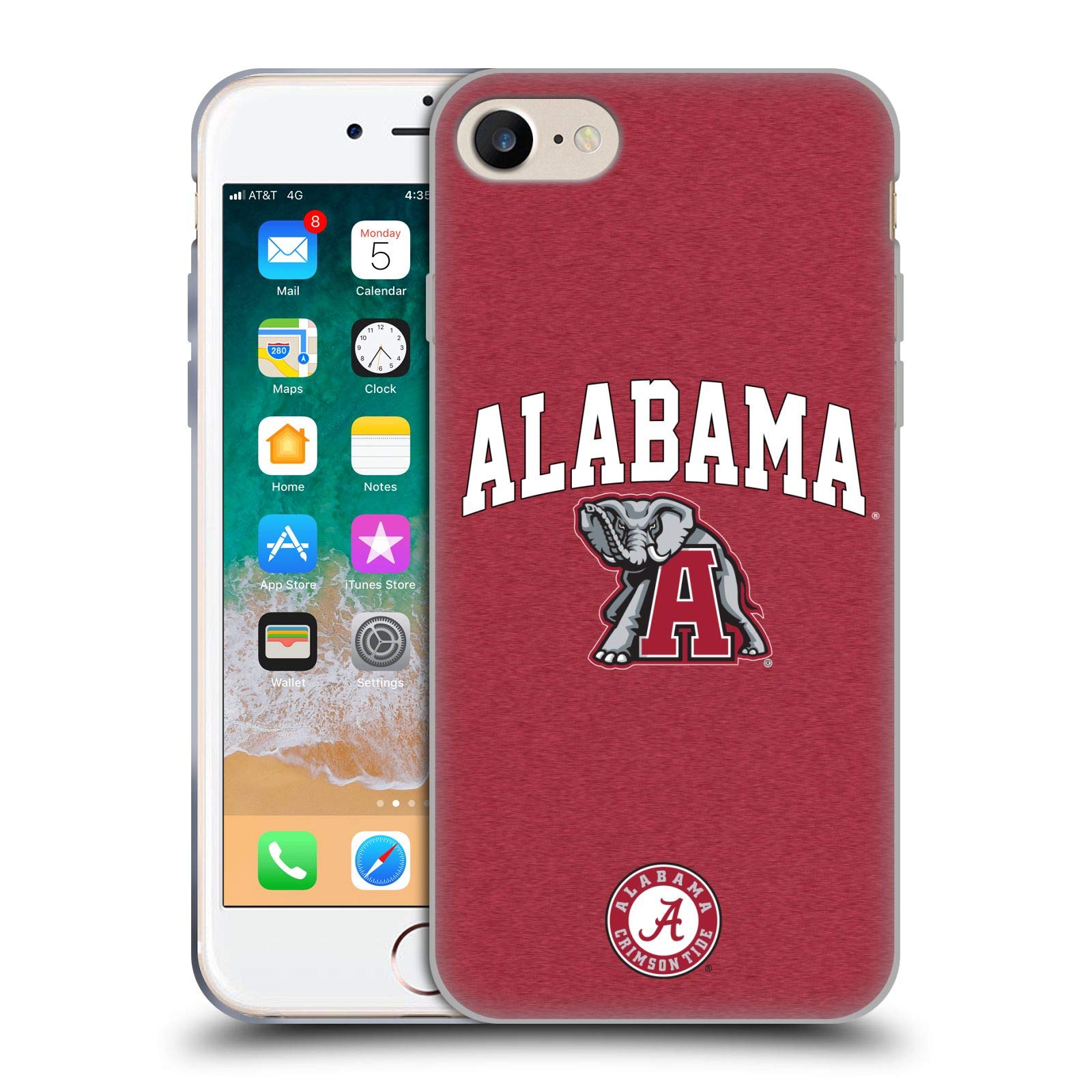 Head Case Designs Officially Licensed University of Alabama UA Campus iPhone Case – Durable Soft Gel Cover Compatible with iPhone 7/8/SE 2020 & 2022 – Perfect for School, Game Day & Campus Life