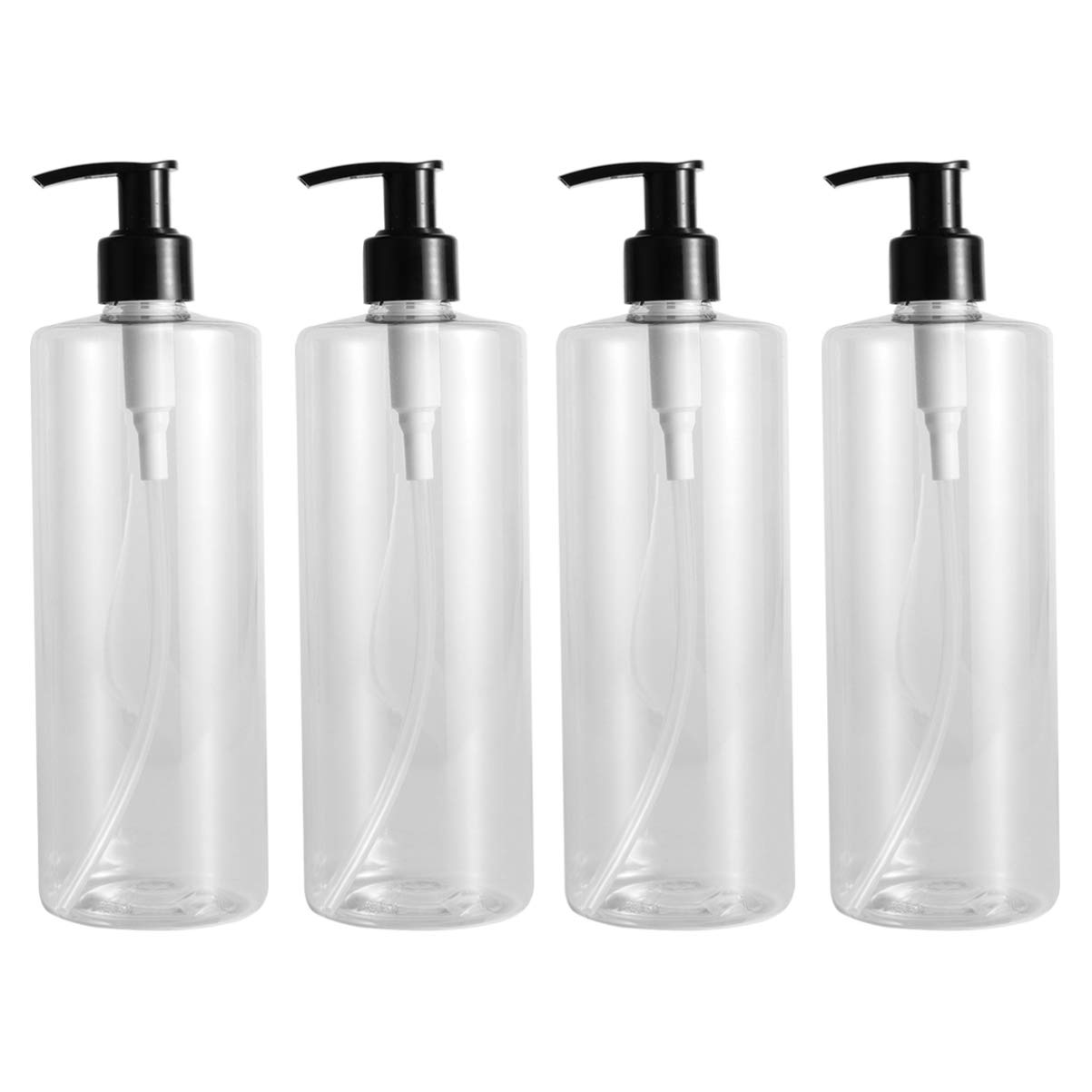 Abaodam 4-Pack 500ml Clear Plastic Empty Travel Bottles - Refillable Leak-Proof Containers for Shampoo, Lotion, Soap & Cosmetics | Perfect for Toiletries, Air Travel, Camping & Gym Essentials