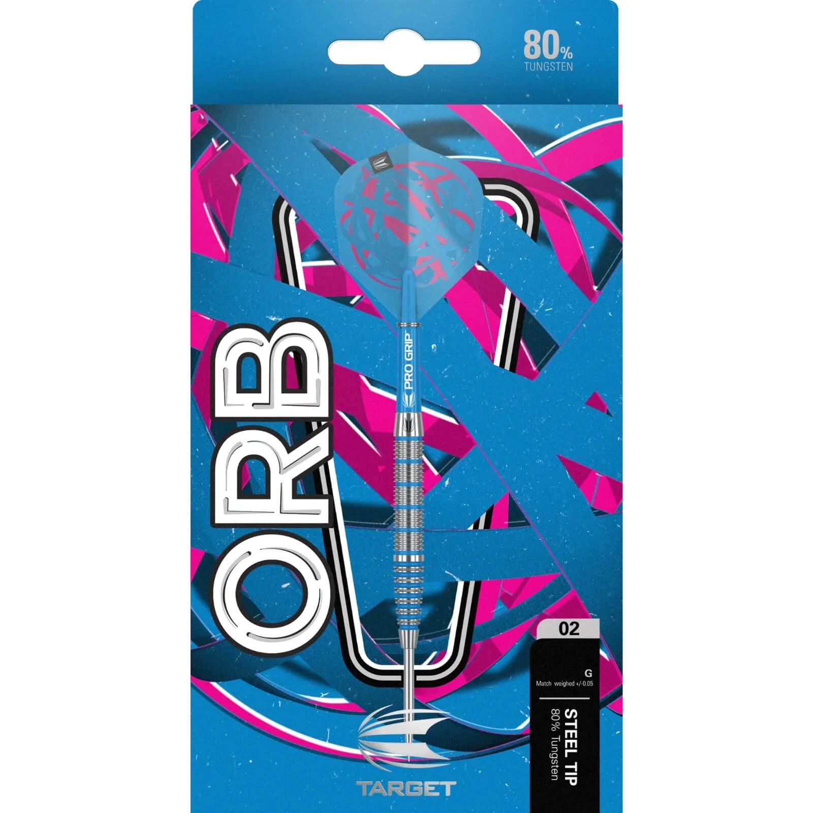 Target Orb 02 Steel Tip Darts - 80% Tungsten Professional Darts for Bars, Pubs & Home Game Rooms - Perfect for Casual Play & Competitive Tournaments
