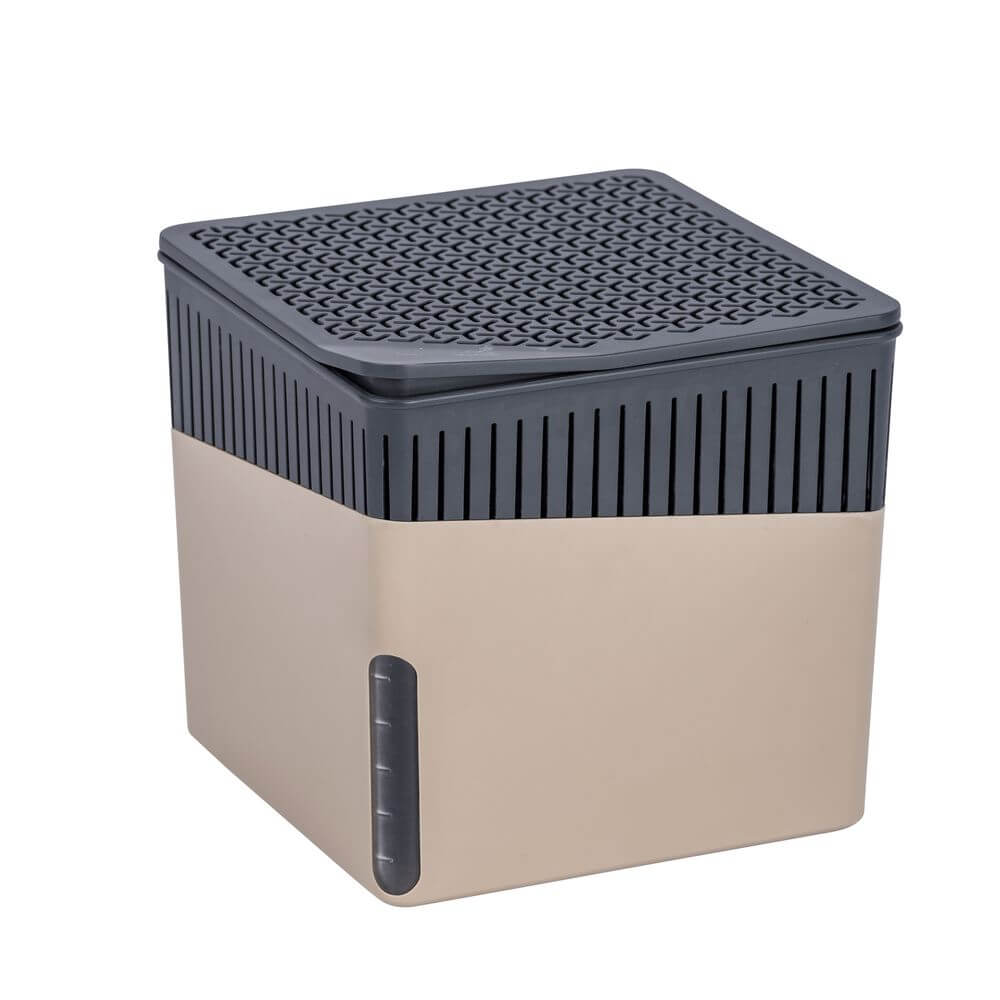 500g Refillable Dehumidifier Cube - Moisture Absorber for Closet, Bathroom & Basement | Beige Reusable Air Dryer for Home, RV & Storage Spaces
